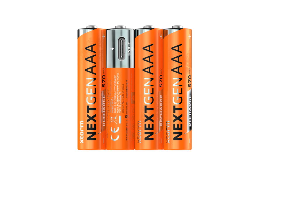Rechargeable AAA Batteries with USB-C - 4 Pack