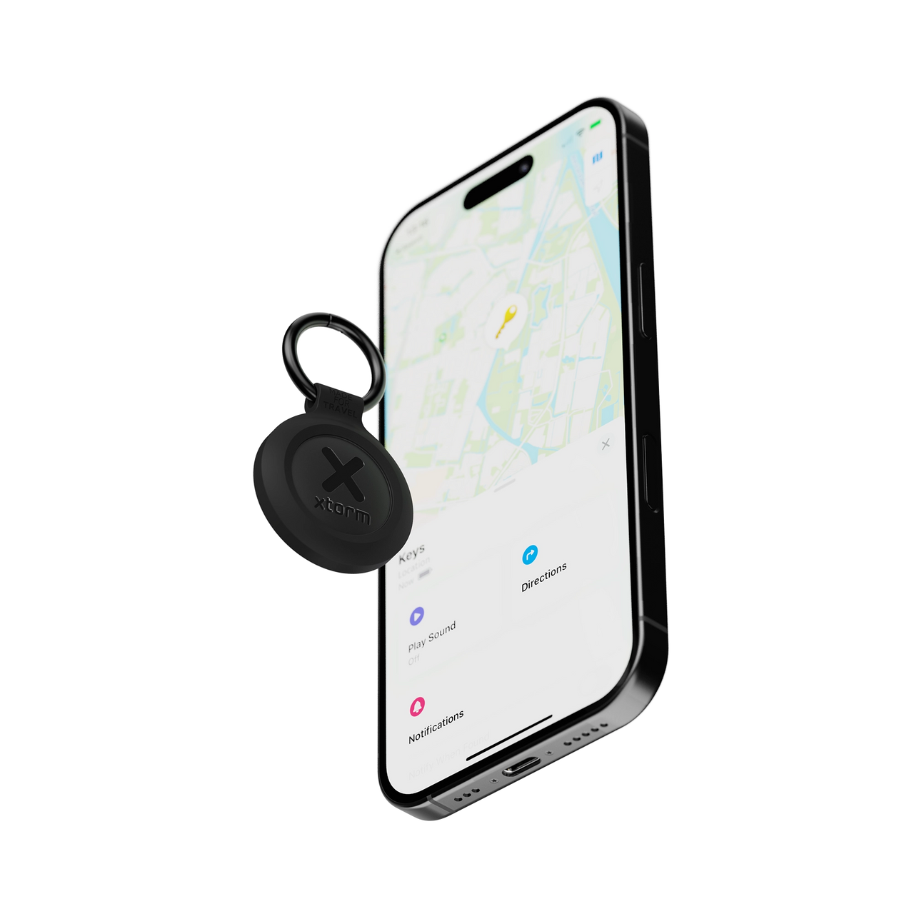 TravelTag for iPhone (iOS) - Water-resistant - Charcoal Black