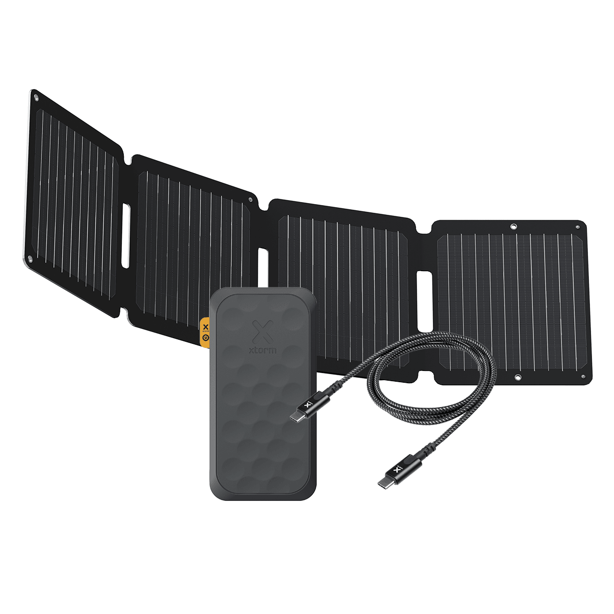 28W Portable Solar Panel + FS5 Power Bank 20.000 mAh + USB-C PD Cable 100W Bundle - Xtorm EU