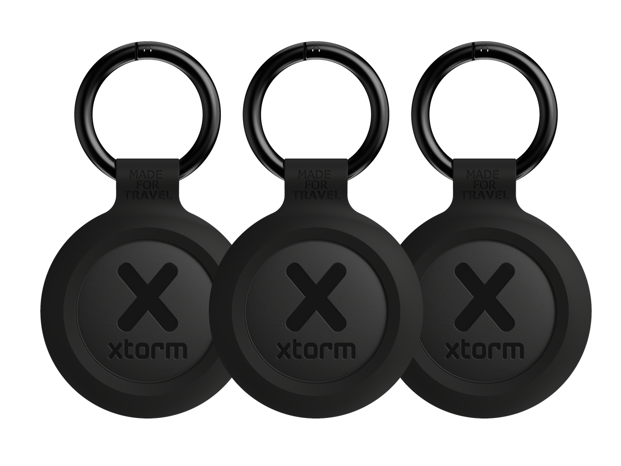 TravelTag for Android & iPhone - Water-resistant - 3-Pack - Charcoal Black