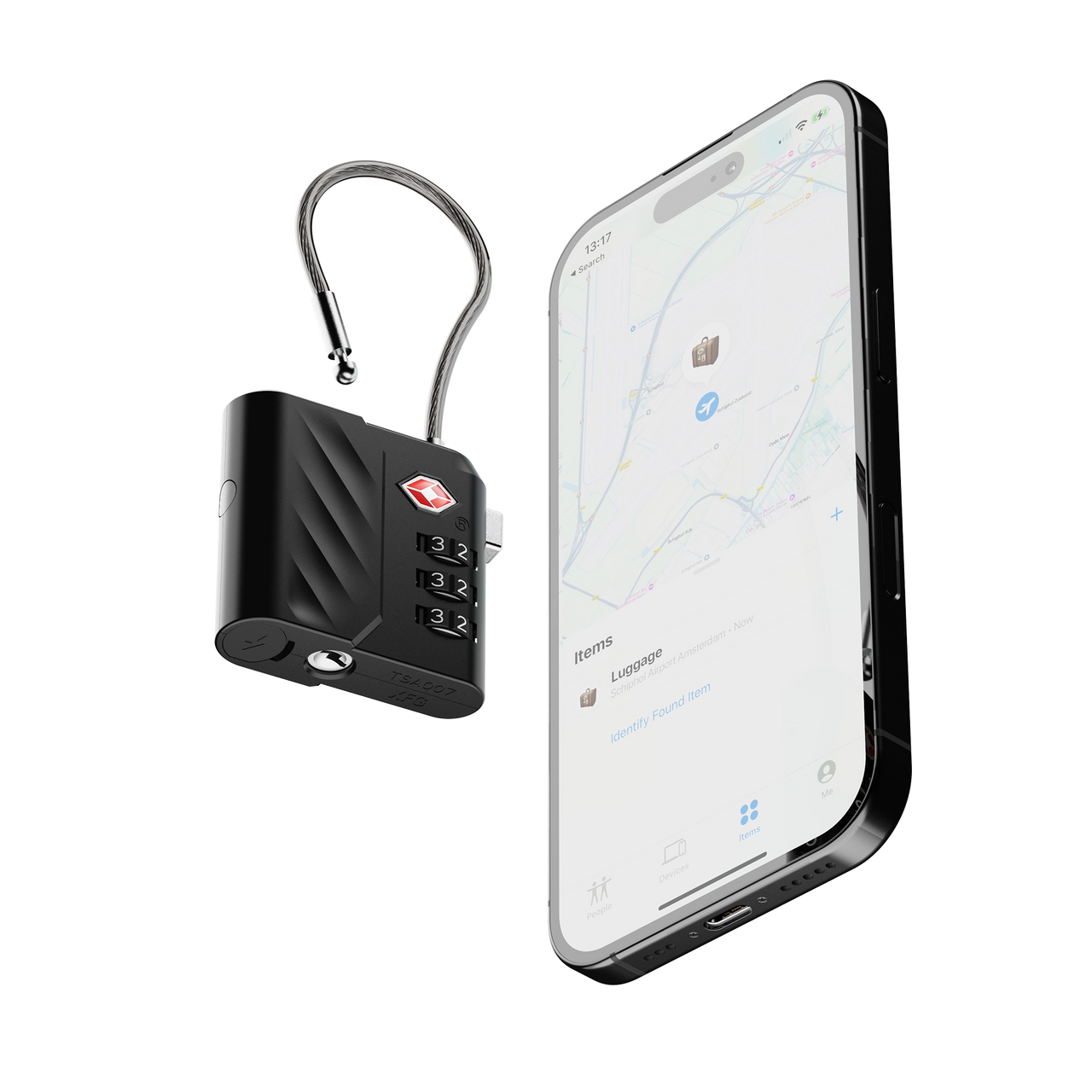 TSA Luggage Lock with Tracker – Find My & Find Hub