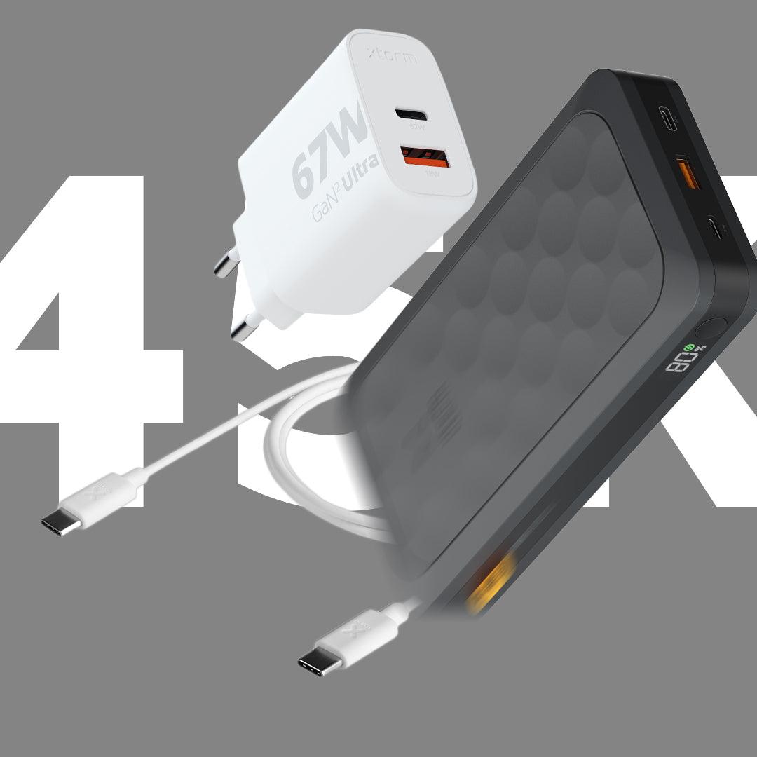 FS5 Midnight Black 45.000 67W + Fastcharger 67W + USB-C PD Cable 100W Bundle - Xtorm EU
