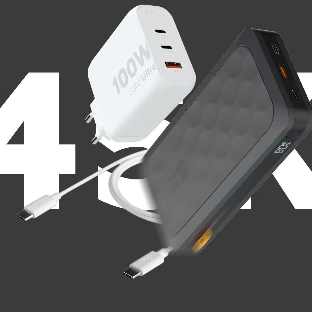 FS5 Midnight Black 45.000 mAh 67W + Fast charger 100W + USB-C PD Cable 100W Bundle - Xtorm EU