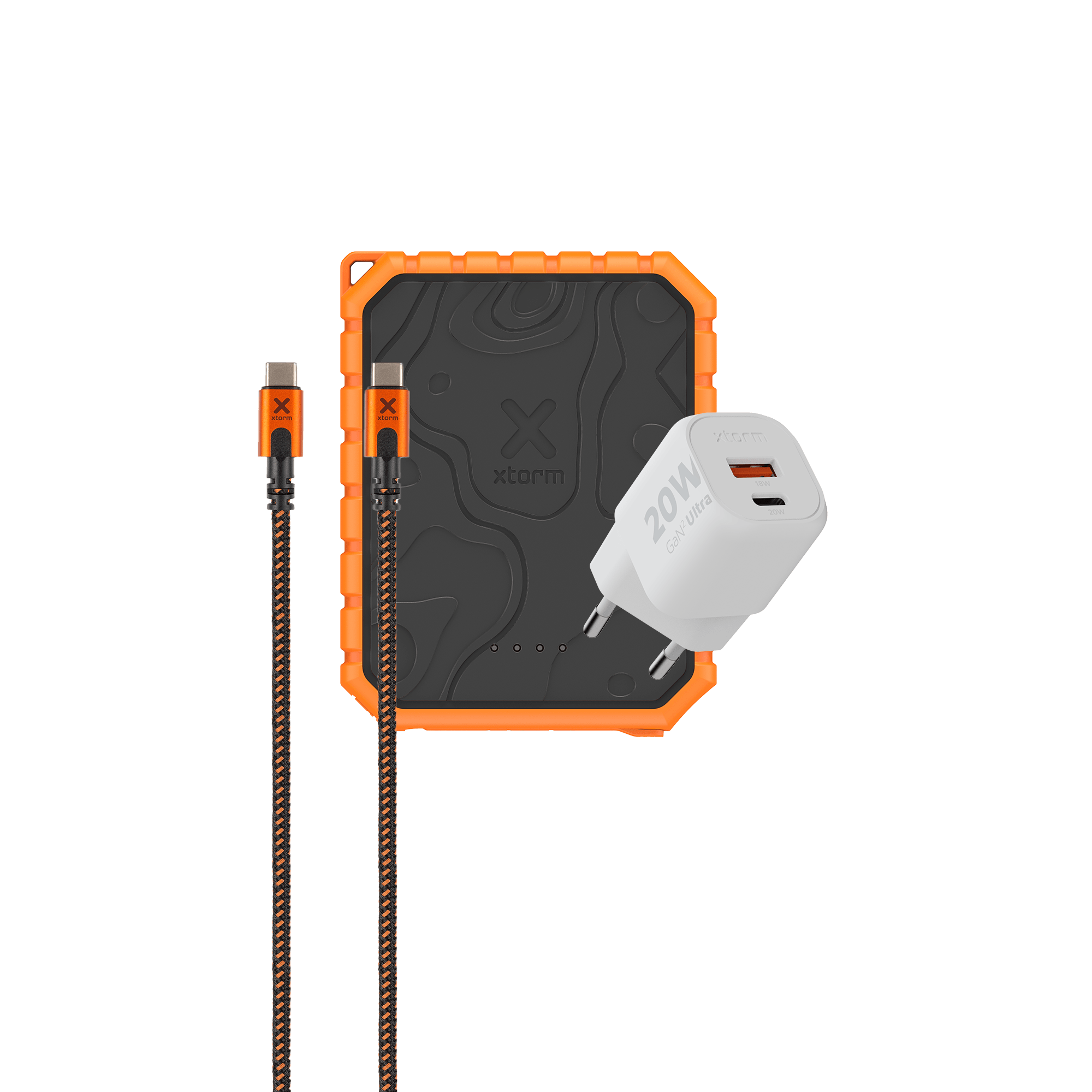Rugged Power Bank 10.000 mAh + Rugged USB-C PD 100W Cable + 20W Fastch ...