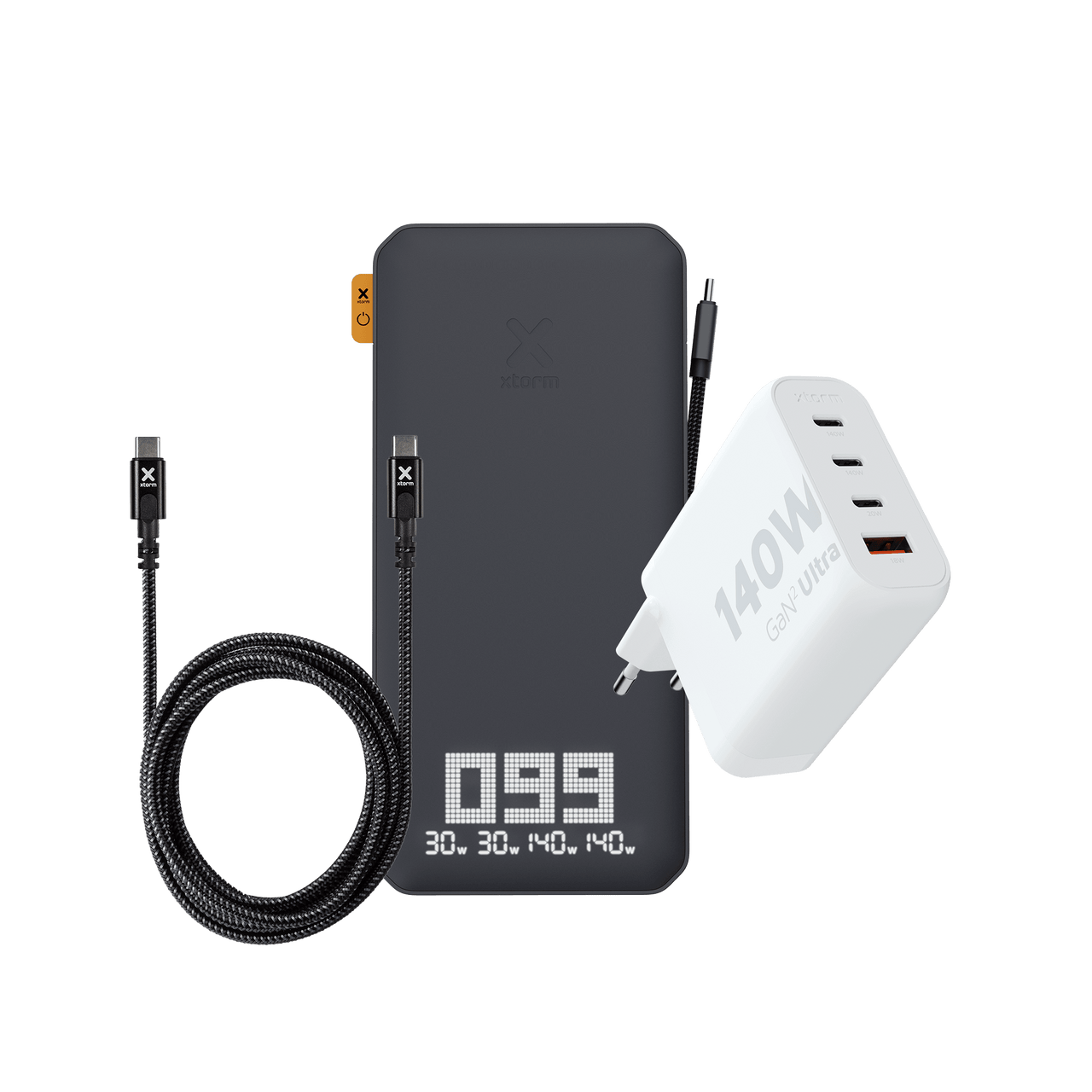 XB403 + USB-C PD 240W Cable + Fast Charge Adapter 140W - Xtorm EU